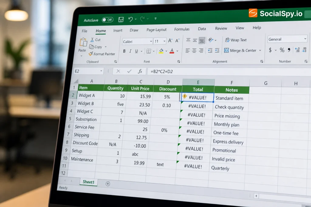 Excel Formula Not Calculating