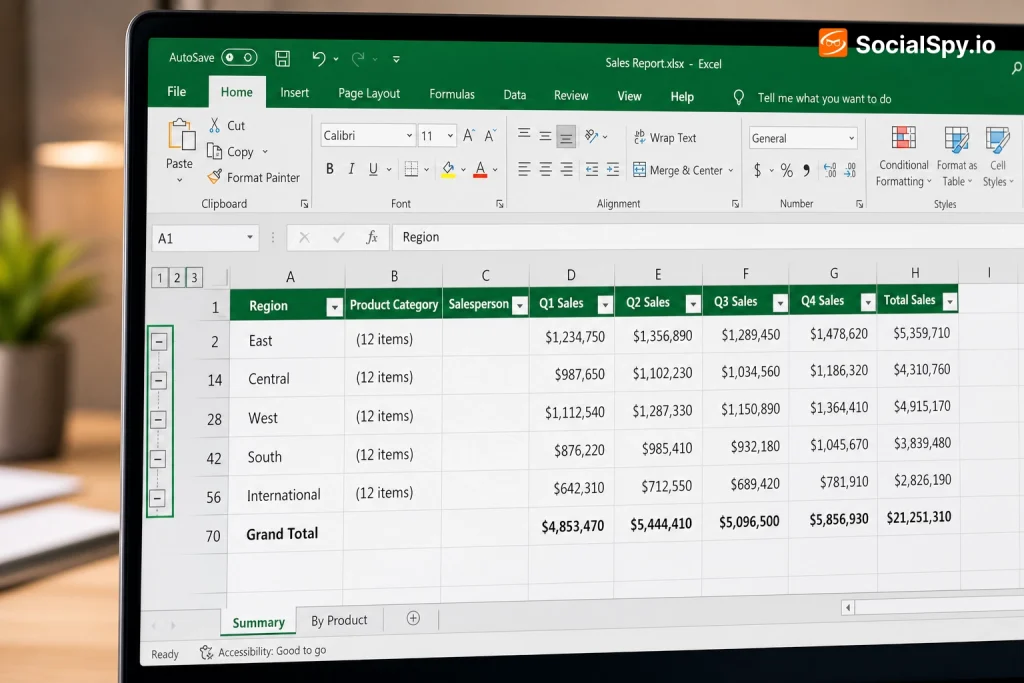 How to Collapse Rows in Excel