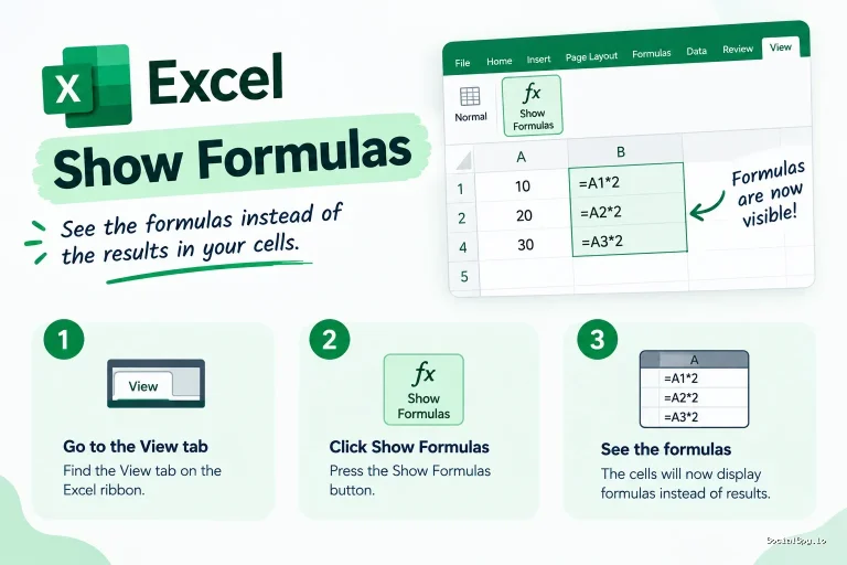 Excel Show Formulas