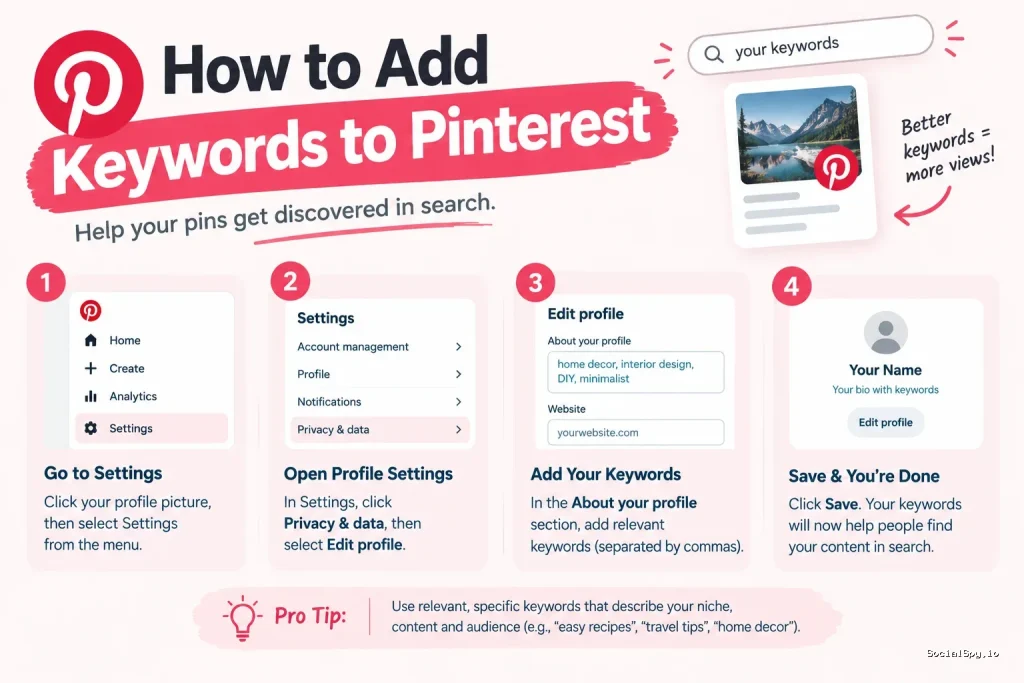 How to Add Keywords to Pinterest