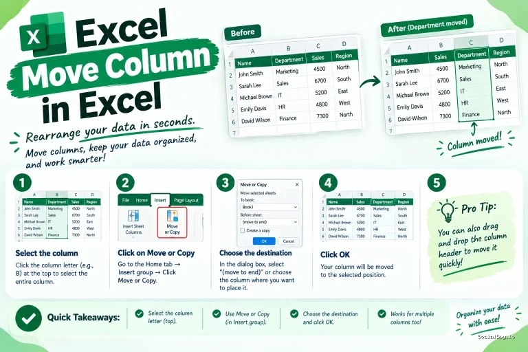 Move Column in Excel